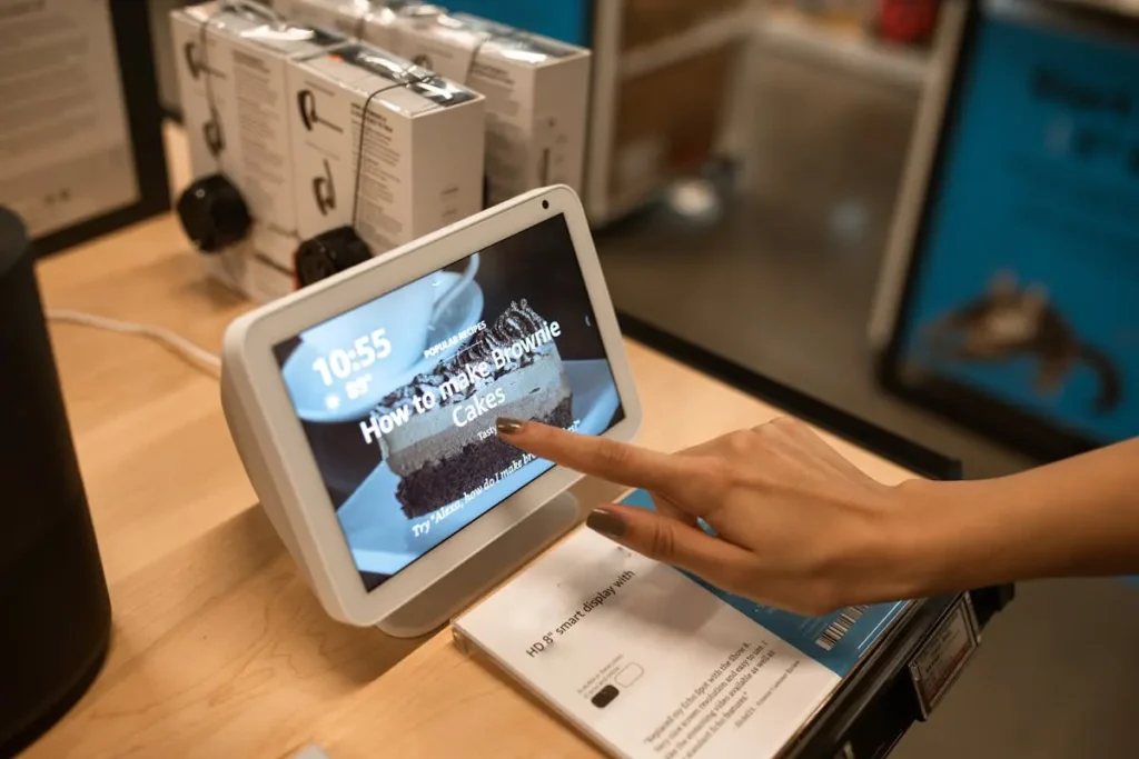 Pessoa testando um eletrônico